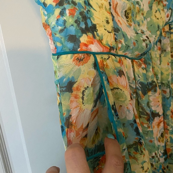 floral skater dress with keyhole back - Picture 2 of 7